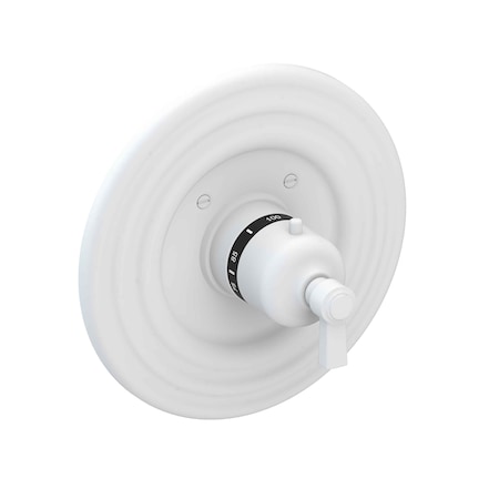 Newport Brass 3/4" Round Thermostatic Trim Plate With Handle in Matte White 3-914TR-52